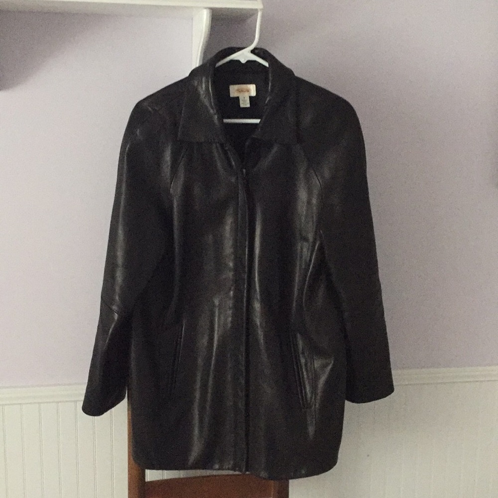 Talbots leather jacket size small